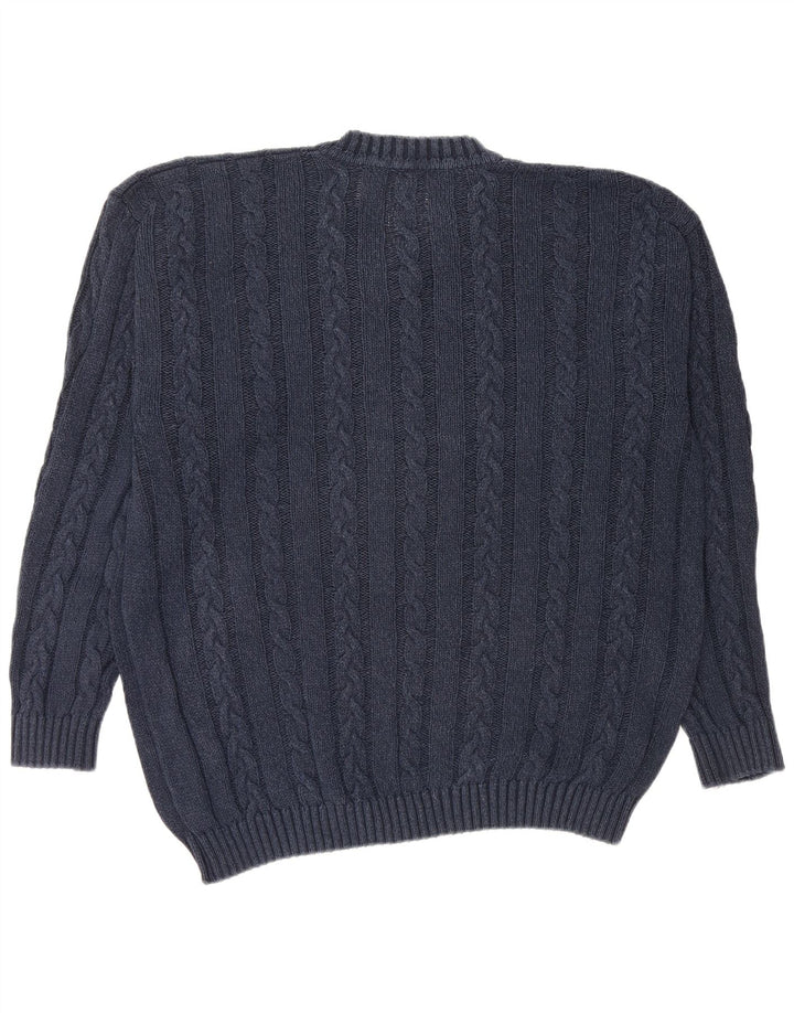 Jaeger Pull col V pour homme en coton bleu marine Taille L
