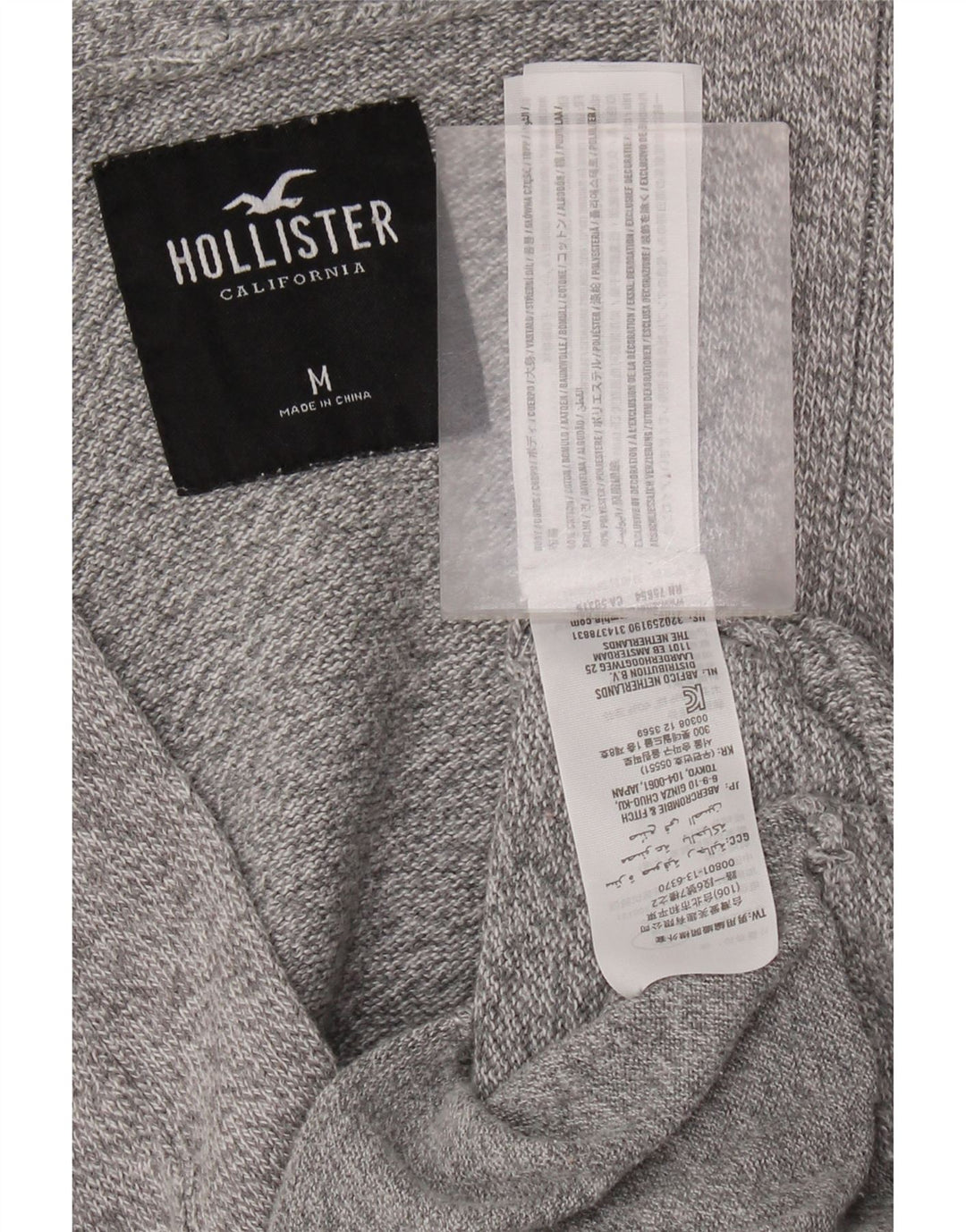 Hollister Femme Cardigan Pull Gris Moyen Moucheté Coton