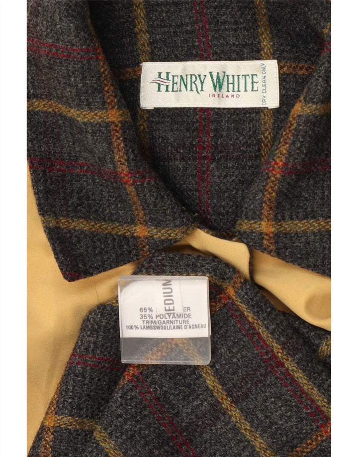 Henry White Manteau pour femme UK 44 Polyester à carreaux jaune moyen