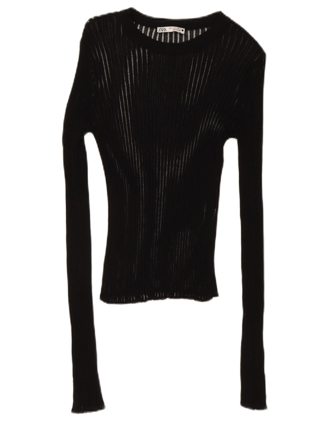 Zara Femme Top Manches Longues UK 8 Small Noir
