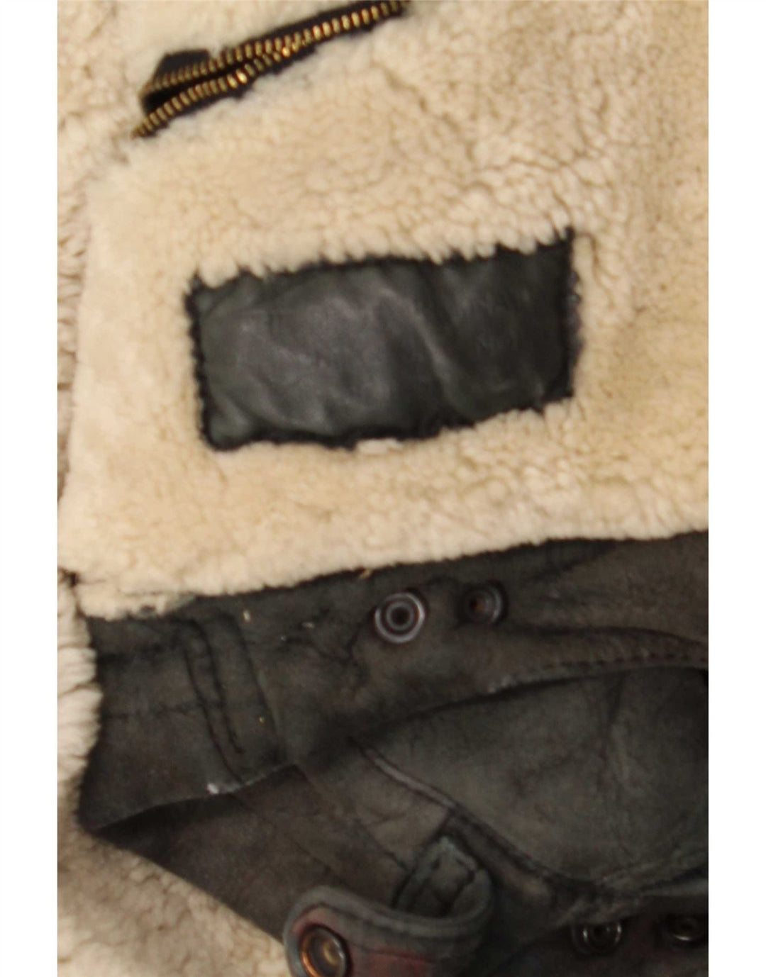 veste en peau de mouton vintage pour hommes IT 50 Grand Noir