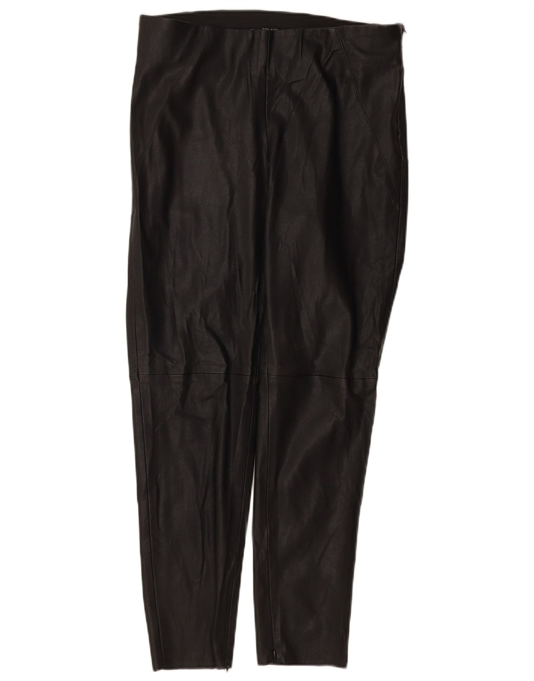 Zara Pantalon Slim En Cuir Femme Large W30 L27 Noir