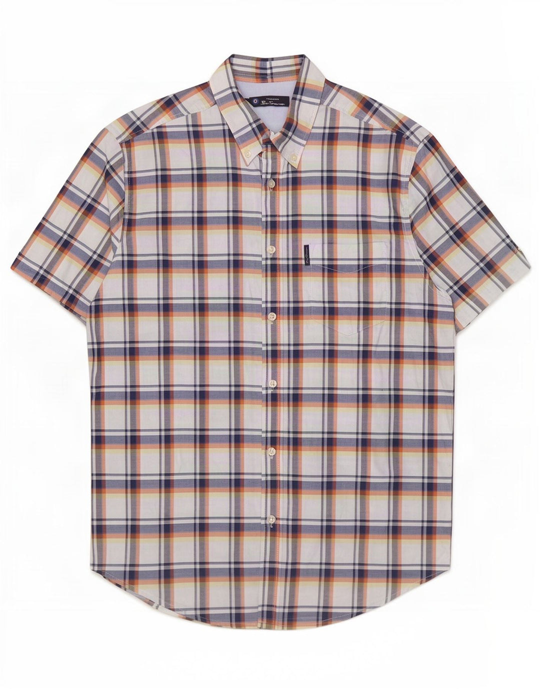 Ben Sherman Chemise à manches courtes pour homme en coton à carreaux multicolores