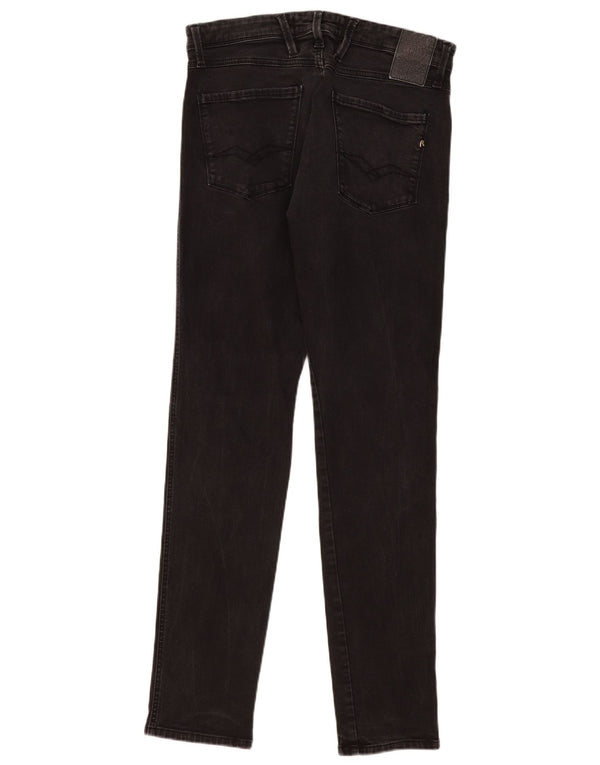 Replay Mens Anbass Skinny Jeans W32 L34 Black Cotton