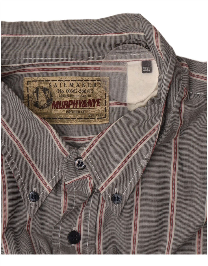 Murphy & Nye Chemise coupe régulière pour hommes Sailmakers 3XL Gris à fines rayures