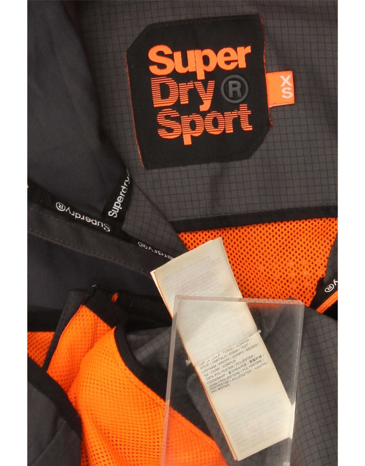 Superdry Veste de pluie à capuche graphique pour hommes UK 34 XS Gris Polyester