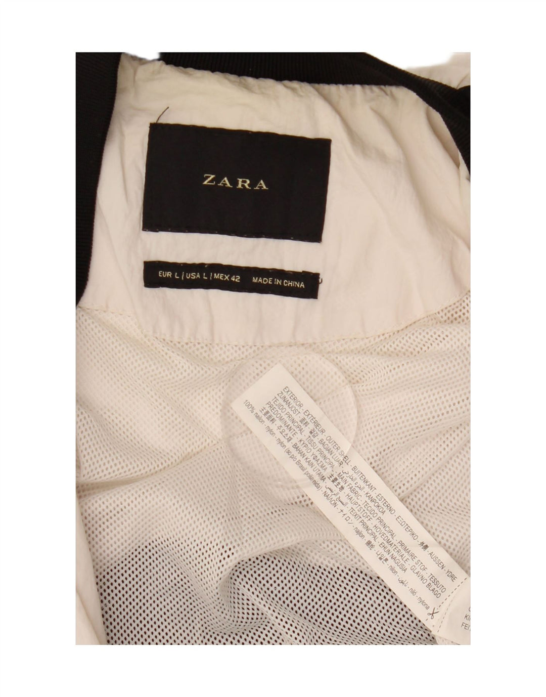 Zara Mens Graphic Survêtement Top Jacket Large Noir Colorblock Nylon