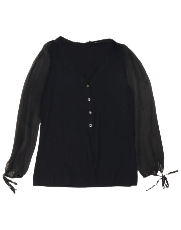 Sportmax Chemisier à manches longues pour femme UK 14 Large Noir
