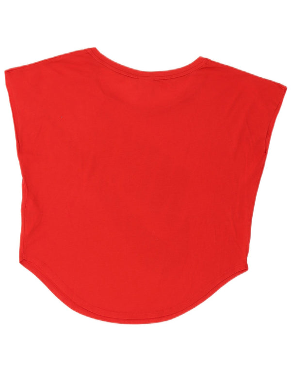 Nike T-shirt graphique surdimensionné pour femme UK 8 Small Rouge Polyester Sports