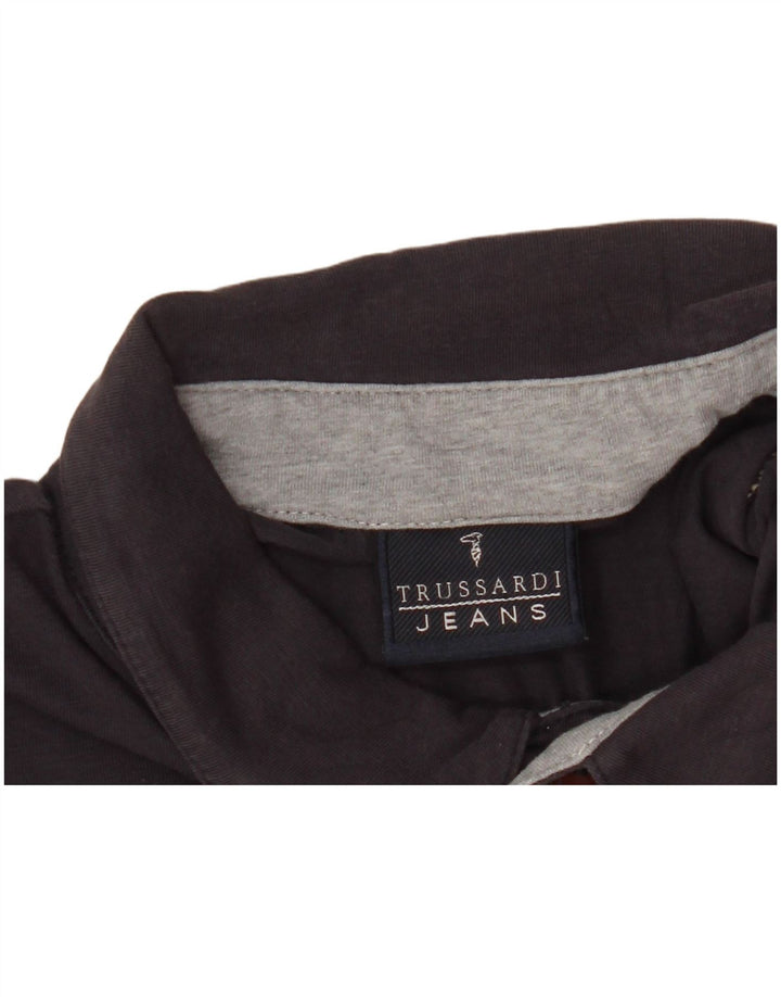 TRUSSARDI JEANS Polo Homme Large Bleu Marine Coton