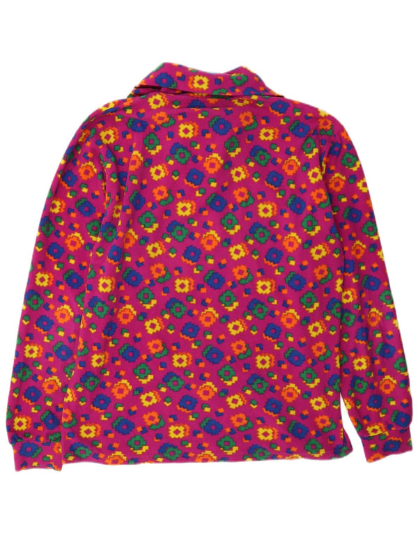Conte of Florence Pull polaire à col zippé pour femme UK 14 Rose moyen géométrique