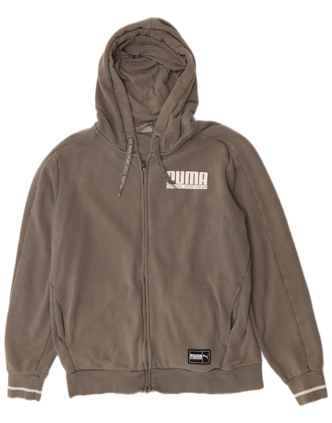 Puma Sweat à Capuche Graphic Zip Homme Kaki Moyen Coton