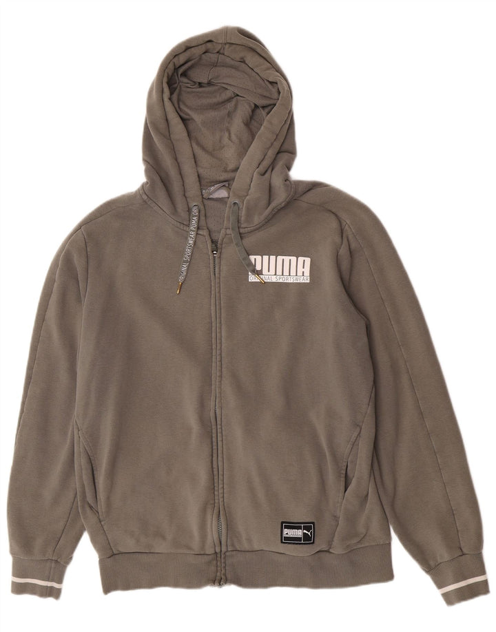 Puma Sweat à Capuche Graphic Zip Homme Kaki Moyen Coton