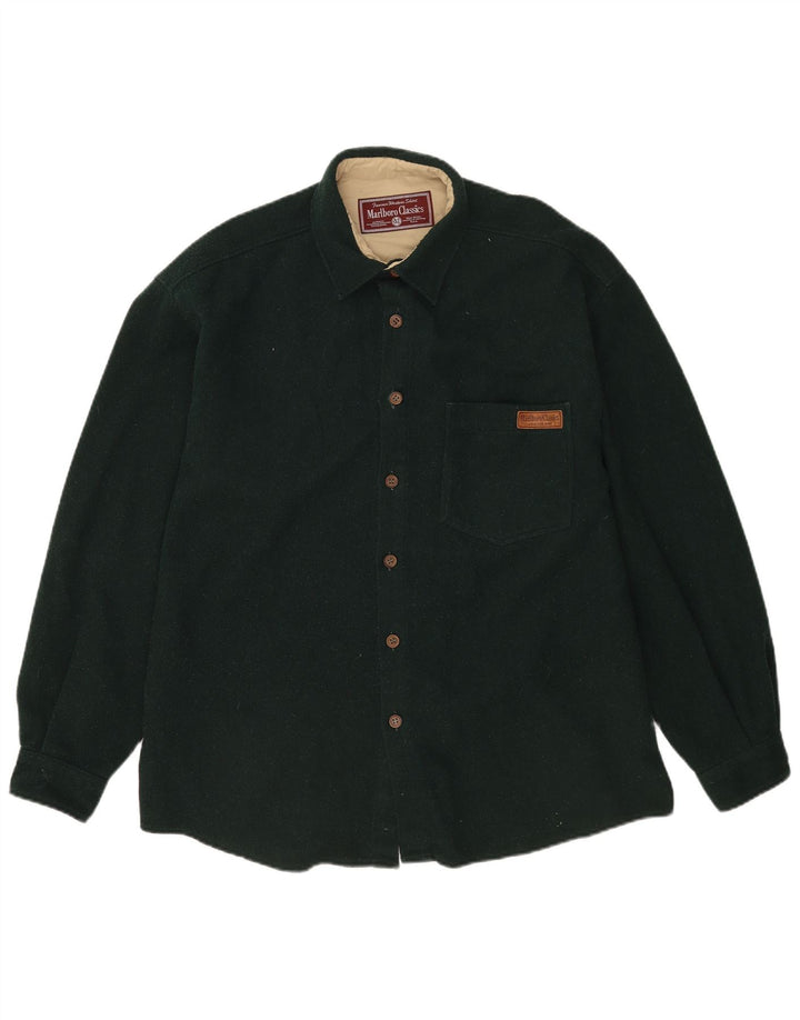 Marlboro Classics Chemise en flanelle pour homme XL Laine verte