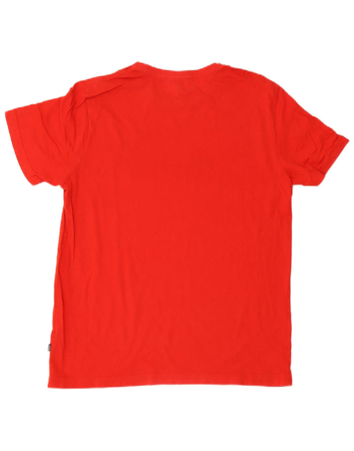 Puma Homme Graphic T-Shirt Top Large Rouge Coton