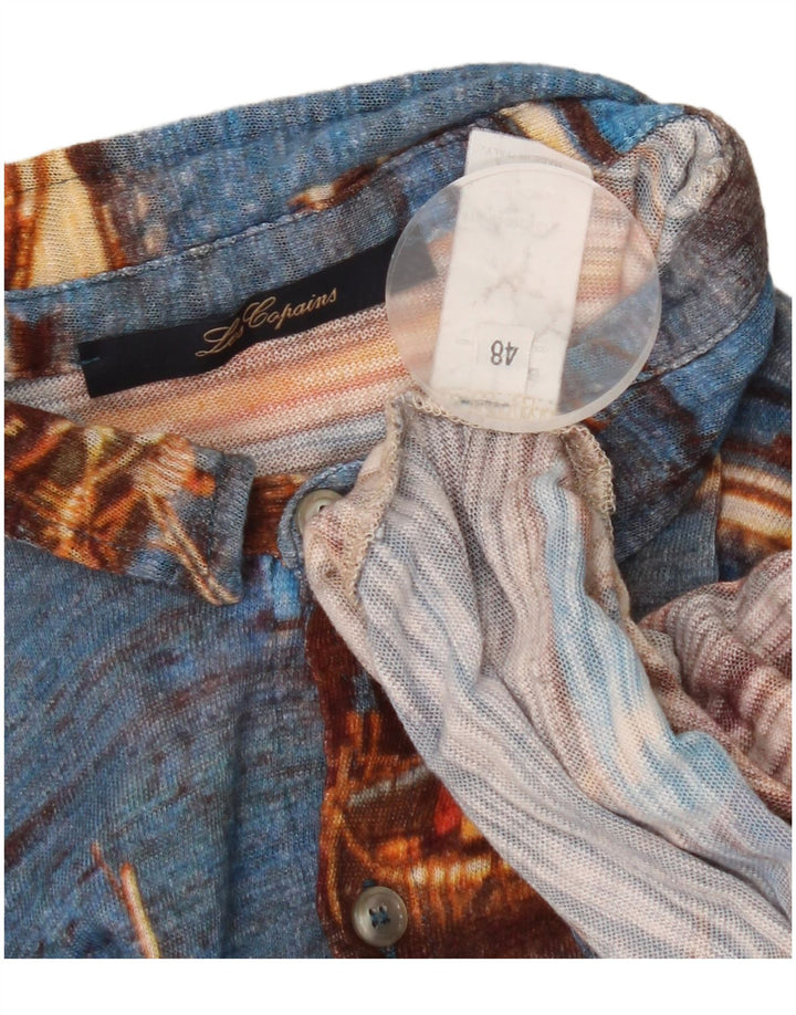 Les Copains Chemise à Motifs Abstraits IT 48 Bleu Moyen Coton