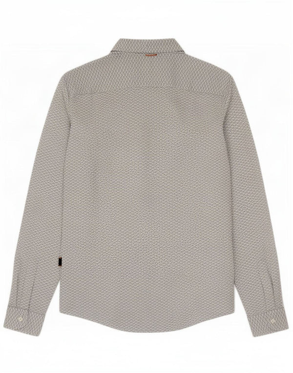 Hugo Boss Chemise Slim Fit à motif abstrait Coton blanc moyen