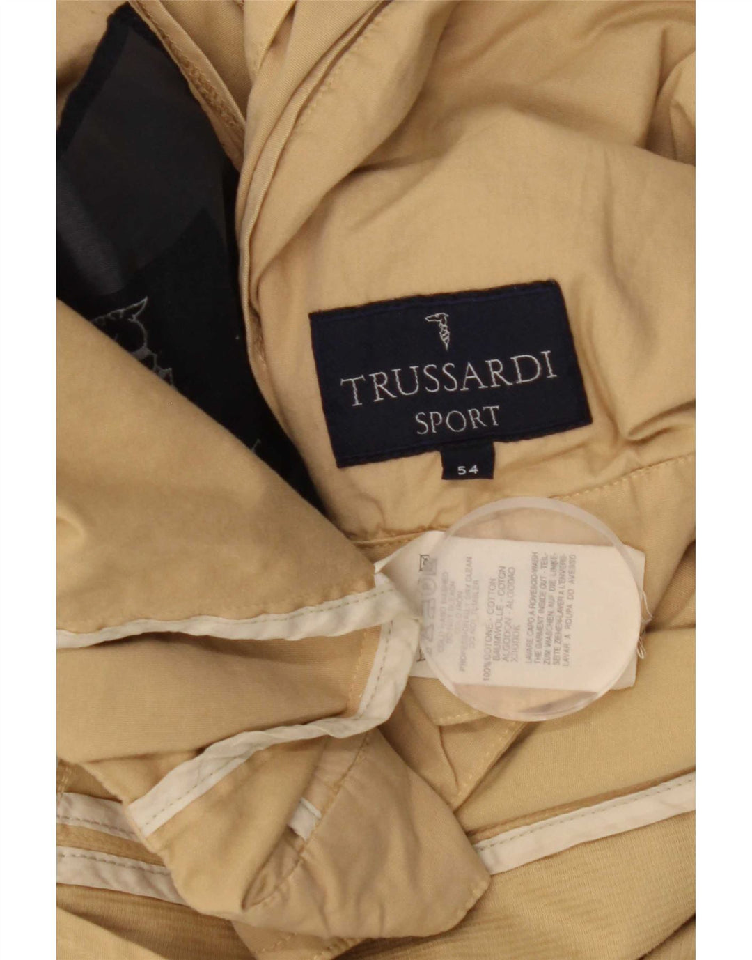 Trussardi Blouson Bomber Homme IT 54 2XL Beige Coton