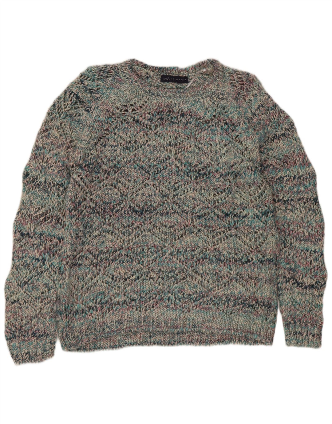 Marks & Spencer Pull col bateau pour femme UK 10 Small Multicolore