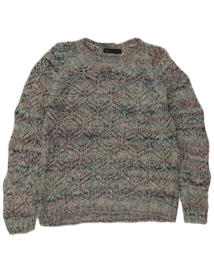 Marks & Spencer Pull col bateau pour femme UK 10 Small Multicolore