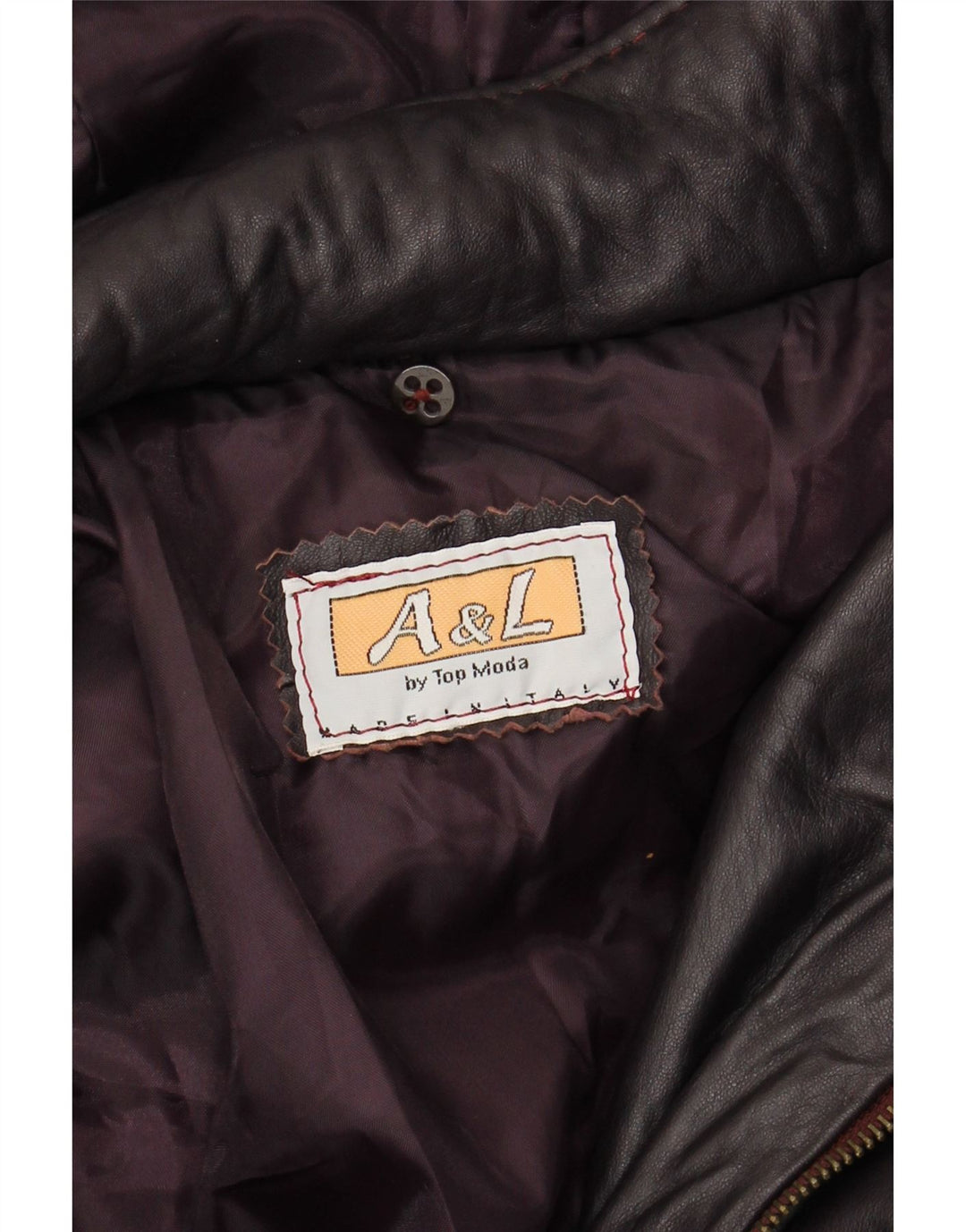 VINTAGE Veste en cuir à capuche femme UK 16 Large Maroon