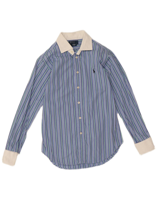 Chemise Polo Ralph Lauren pour garçon 11-12 ans en coton bleu à fines rayures