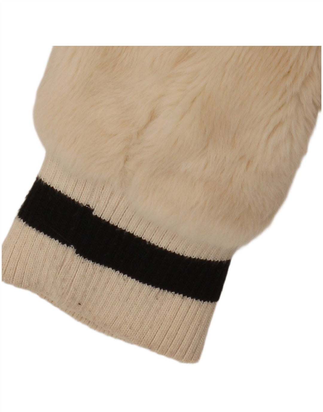 GUESS Veste Bomber en Fausse Fourrure pour Femme UK 14 Acrylique Colorblock Beige Moyen