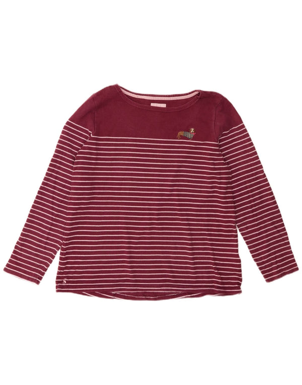 Joules Haut à manches longues pour femme UK 46 Large Coton rayé bordeaux