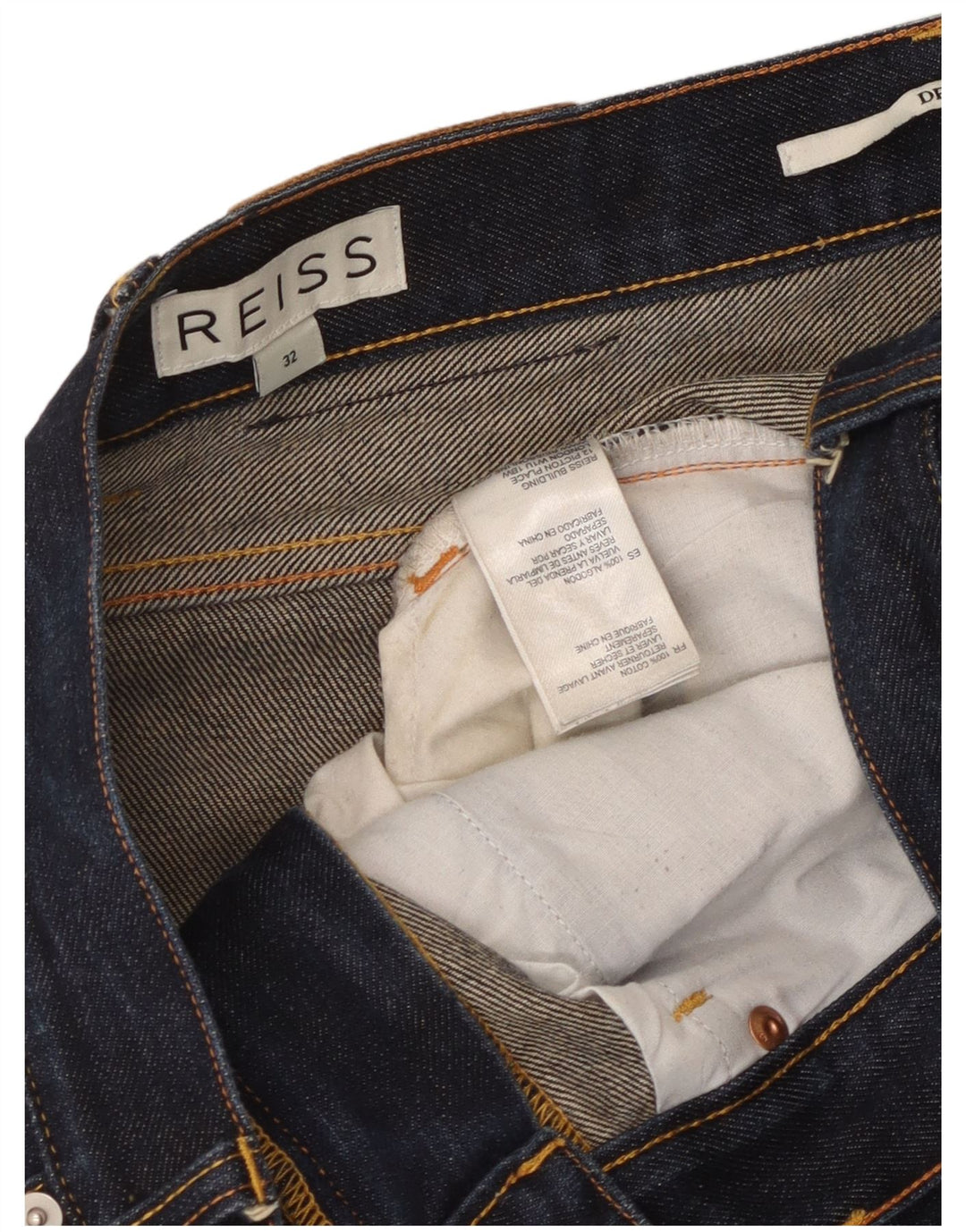 Reiss Jean Slim Femme W32 L30 Bleu Marine Coton