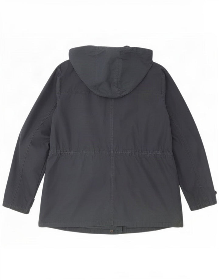 Fat Face Veste à capuche en coton ciré pour femme UK 12 Bleu marine moyen Polyester