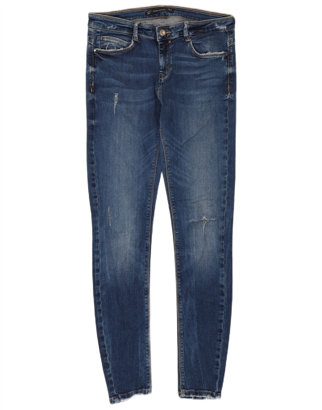 Zara Jean skinny effet vieilli pour femme EU 40 Medium W30 L28 Bleu