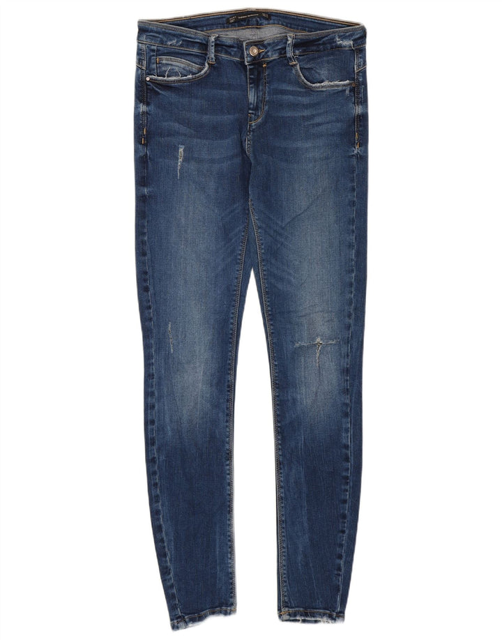 Zara Jean skinny effet vieilli pour femme EU 40 Medium W30 L28 Bleu