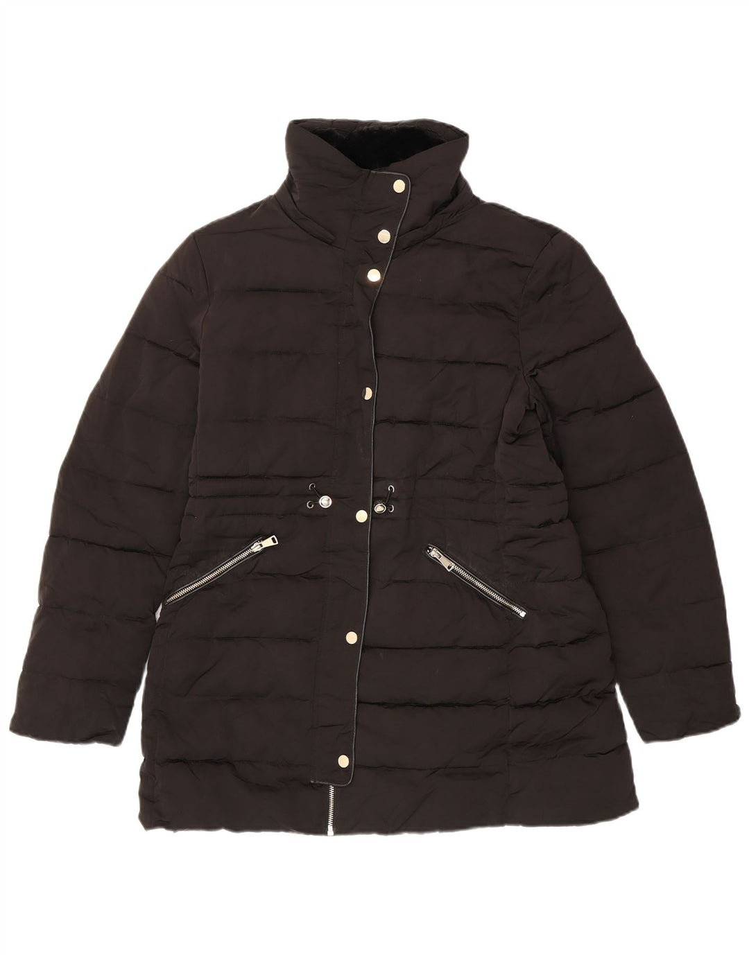 Zara Manteau rembourré pour femme UK 16 Large Noir