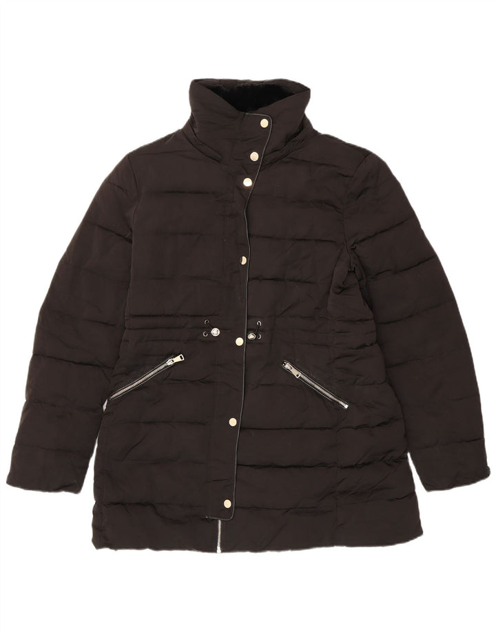 Zara Manteau rembourré pour femme UK 16 Large Noir