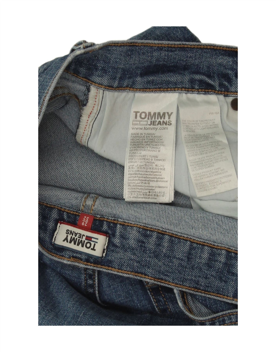 Tommy Hilfiger Jean Bootcut Taille Mi-Haute Femme W29 L25 Bleu Coton