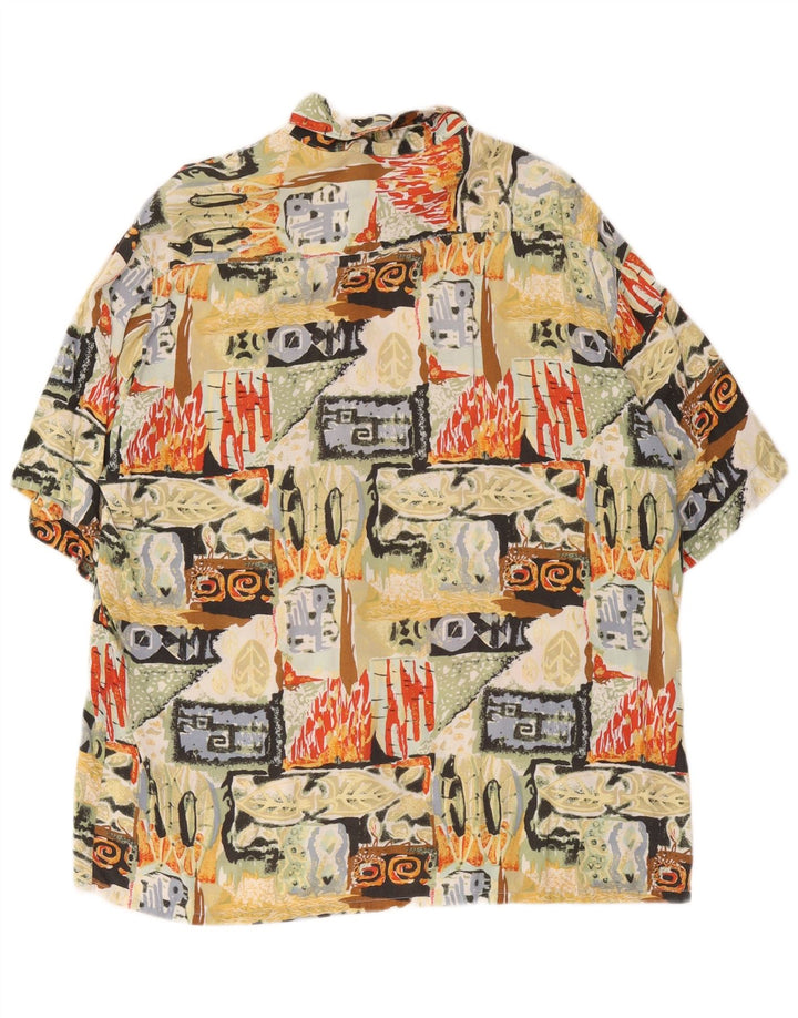 C&A Chemise à Manches Courtes Homme Large Viscose Géométrique Multicolore