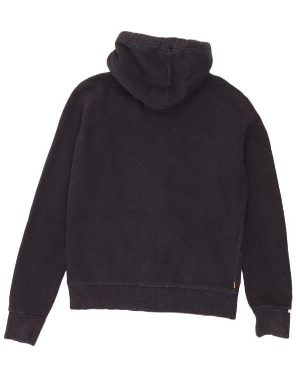 Superdry Pull à capuche zippé en coton bleu marine moyen