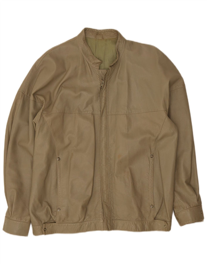 veste en cuir homme vintage UK 38 Kaki moyen