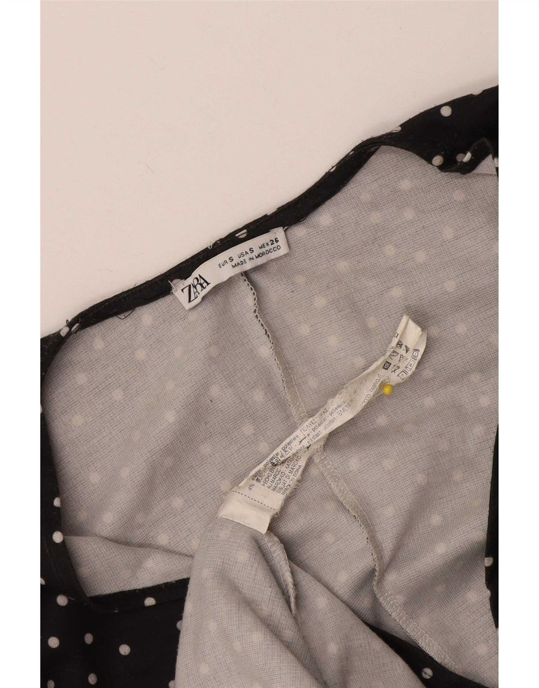 Zara Femme Robe Fourreau UK 8 Petit Noir À Pois Polyester