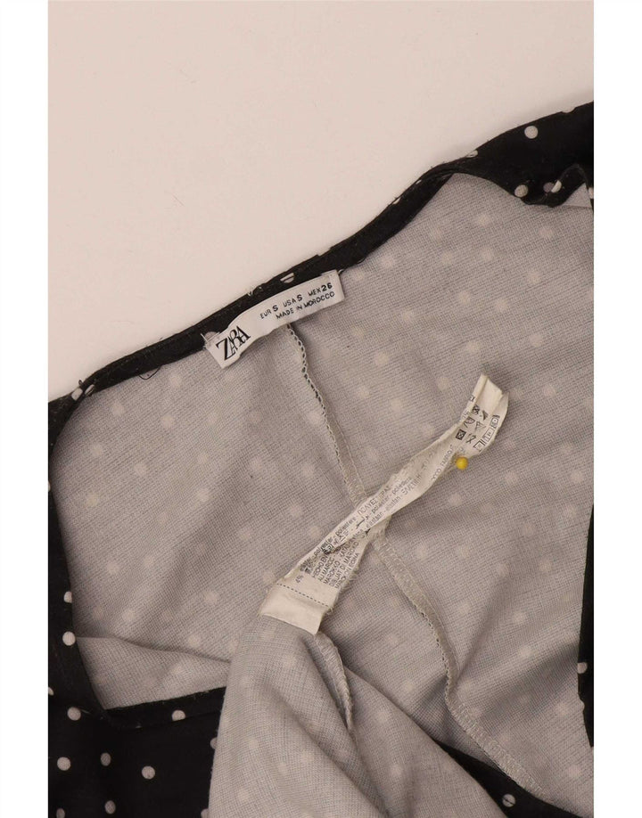 Zara Femme Robe Fourreau UK 8 Petit Noir À Pois Polyester