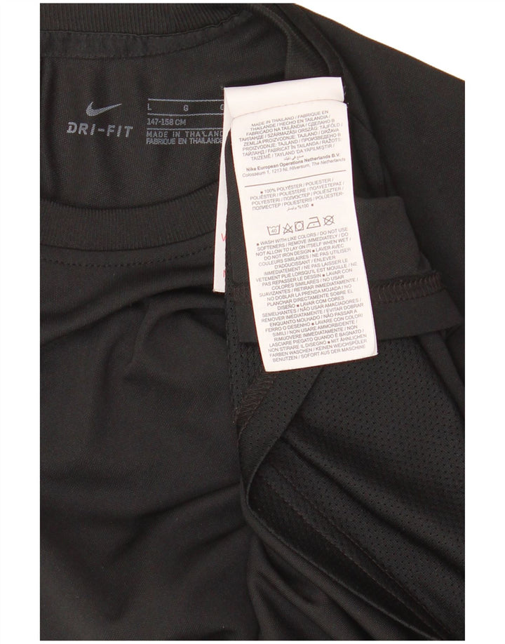 NIKE Garçons Dri Fit T-Shirt Top 12-13 ans Grand Noir Colorblock