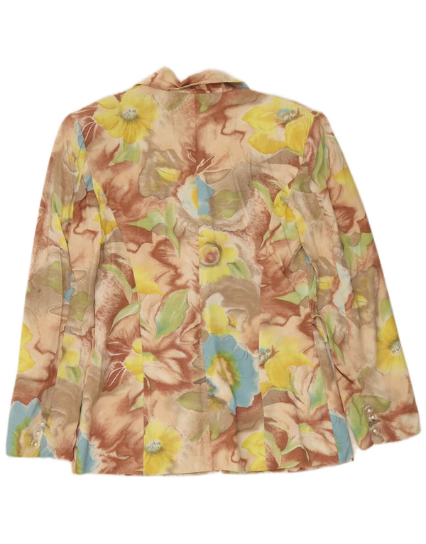 vintage Femmes 4 Bouton Blazer Veste UK 10 Petit Floral Multicolore