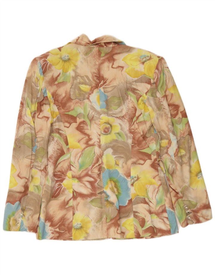 vintage Femmes 4 Bouton Blazer Veste UK 10 Petit Floral Multicolore