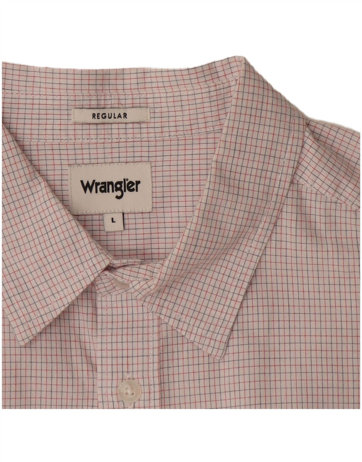 Wrangler Chemise à manches courtes pour homme Coupe classique Grand carreaux blancs