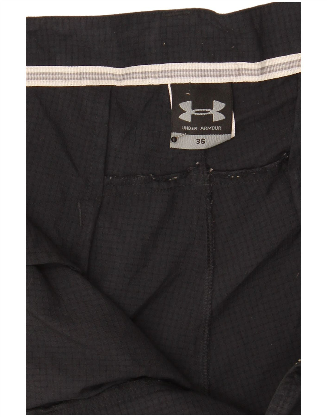 Under Armour Short cargo W36 pour homme, grand carreaux noirs