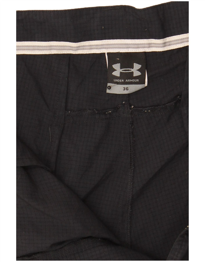 Under Armour Short cargo W36 pour homme, grand carreaux noirs