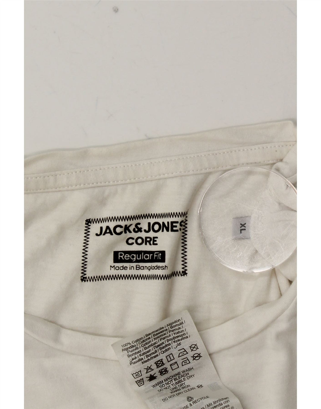 JACK & JONES T-Shirt Graphique Coupe Regular Homme XL Blanc Coton
