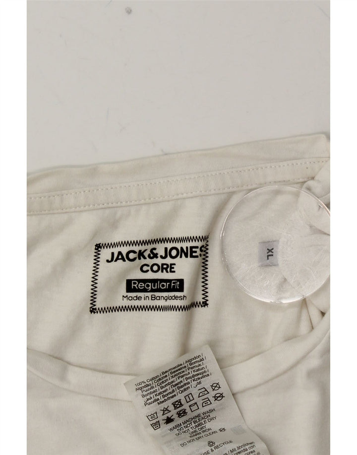 JACK & JONES T-Shirt Graphique Coupe Regular Homme XL Blanc Coton