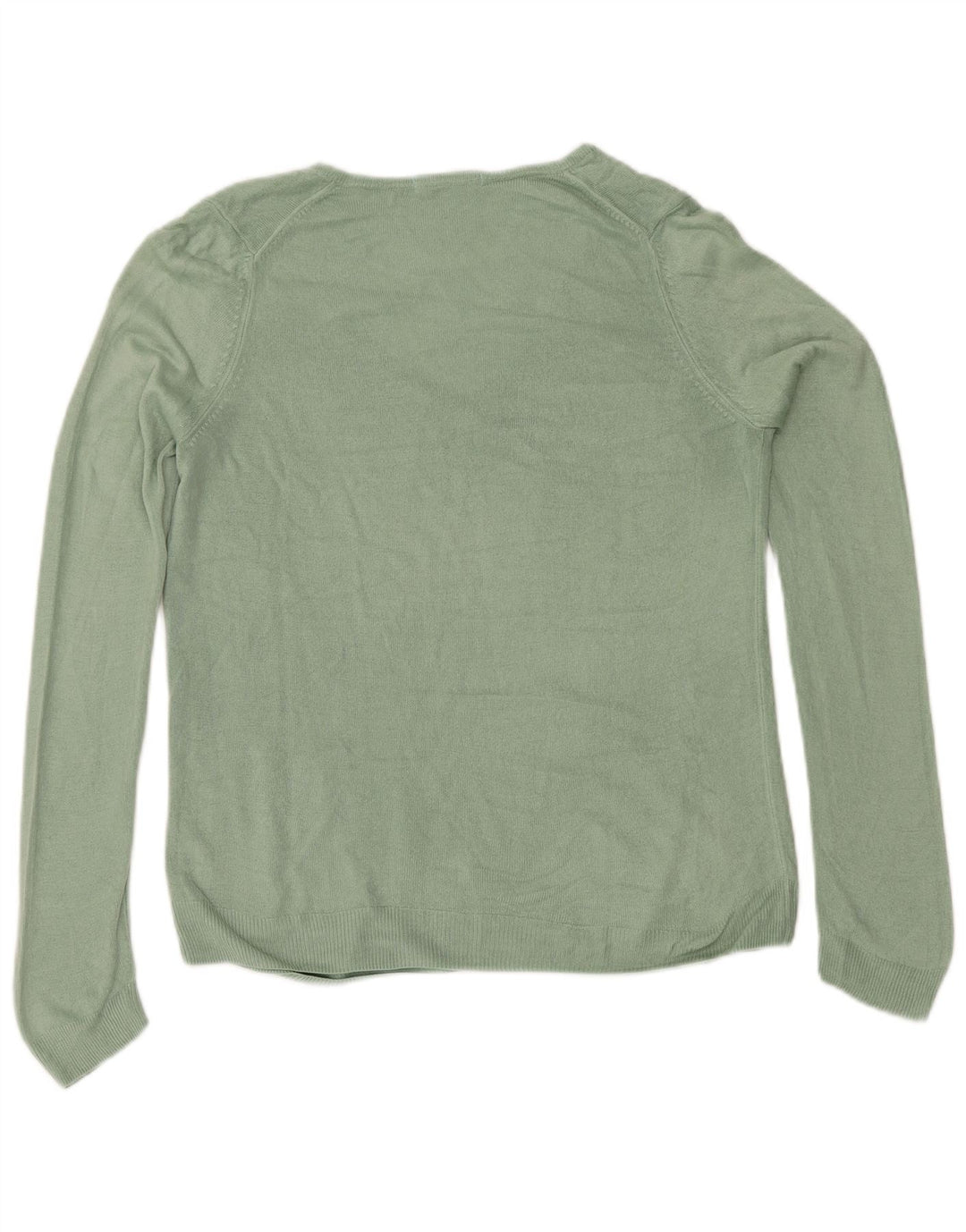 Marks & Spencer Pull col en V pour femme UK 12 Vert moyen