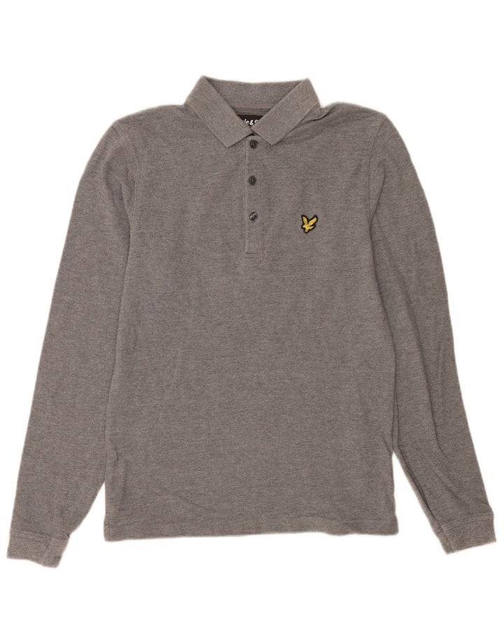 Lyle & Scott Polo à Manches Longues Homme Petit Gris Coton